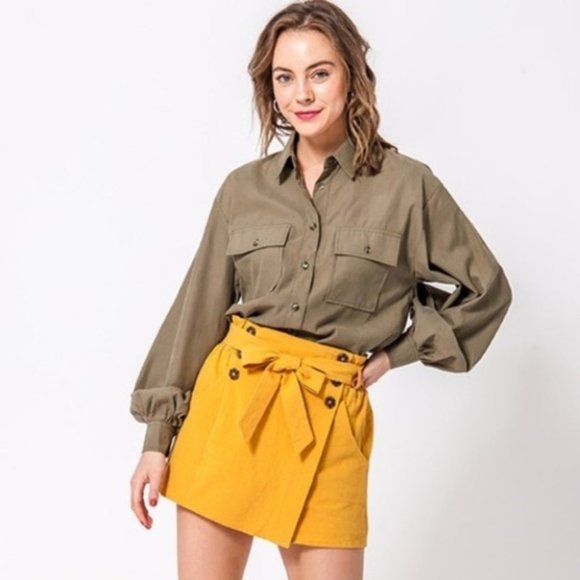 LILY Mustard Skort / Skirt - Picture 4 of 4